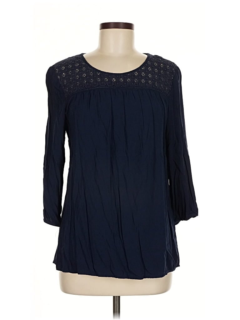 Pre-owned Gap Outlet 3/4 Sleeve Blouse In Blue