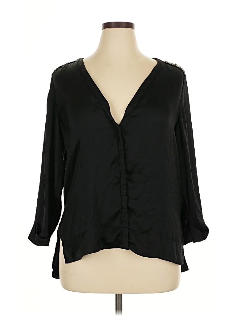 H&M Pre-owned 3/4 Sleeve Blouse In Black