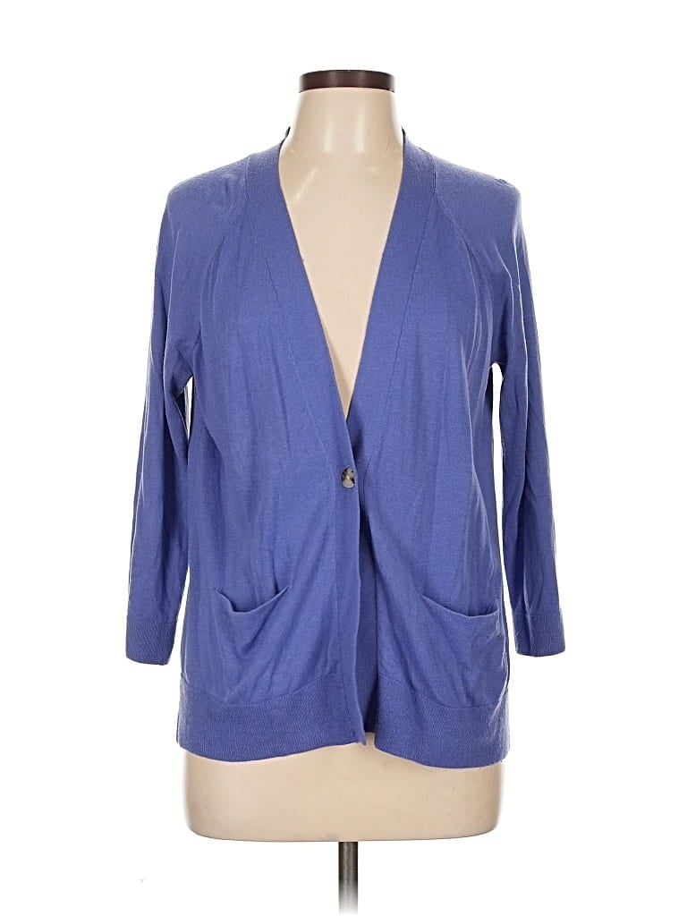Pre-owned Ann Taylor Loft Cardigan Sweater In Blue