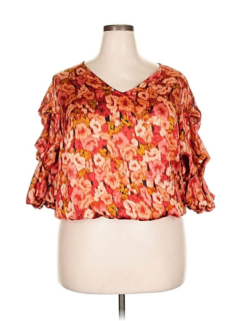 Pre-owned Vince Camuto 3/4 Sleeve Blouse In Orange