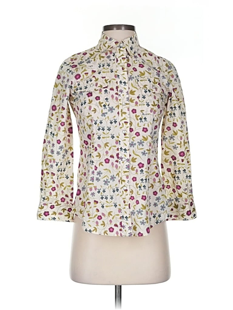Pre-owned Theory Exclusively For Co-op Barneys New York 3/4 Sleeve Blouse In White