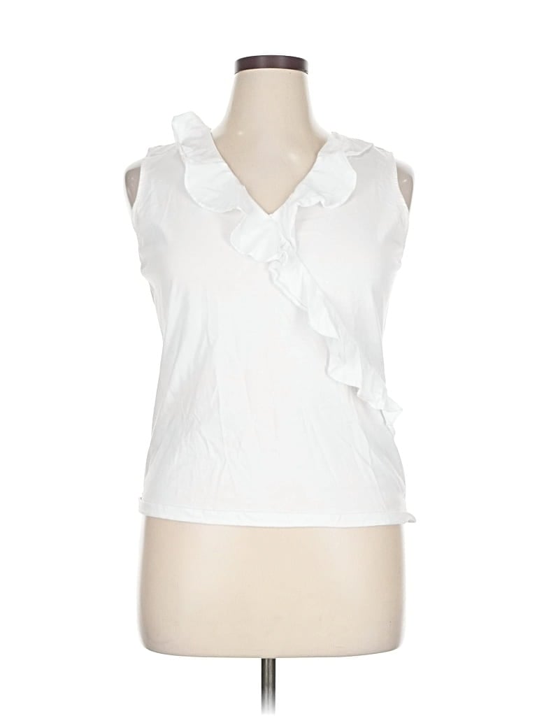Pre-owned Chaps Sleeveless Blouse In White