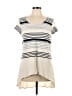 Deletta Gray Ivory Short Sleeve Top Size L - photo 1