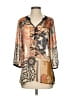 Trinity 100% Polyester Orange 3/4 Sleeve Blouse Size S - photo 1