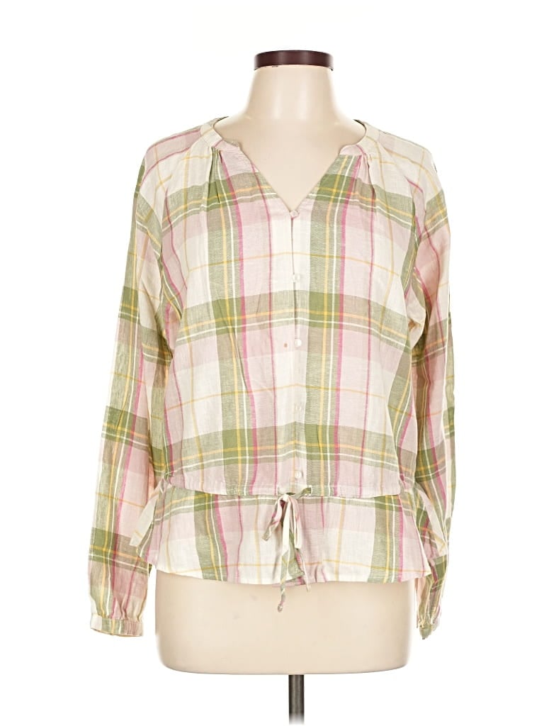 Pre-owned Time And Tru Long Sleeve Blouse In Pink