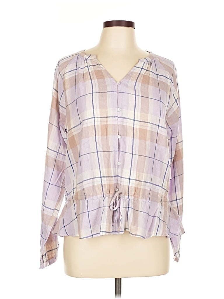 Pre-owned Time And Tru Long Sleeve Blouse In Purple