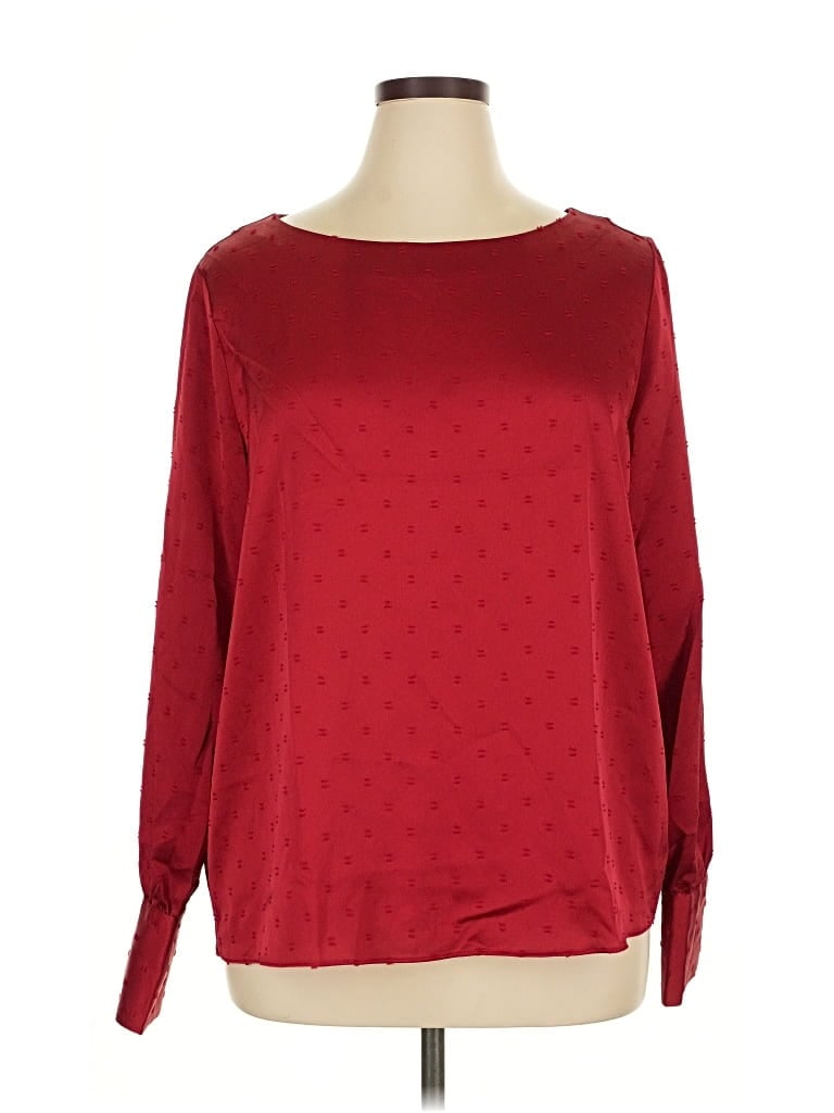 Pre-owned Ann Taylor Long Sleeve Blouse In Red