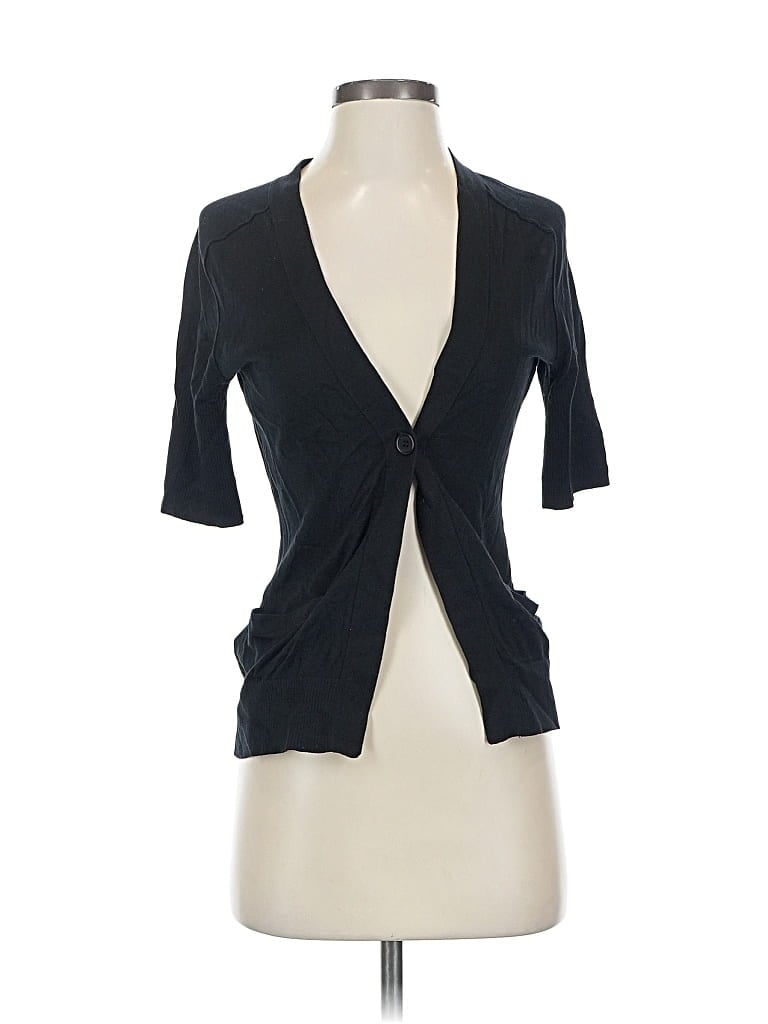 BCBGMAXAZRIA Pre-owned Silk Cardigan Sweater In Black