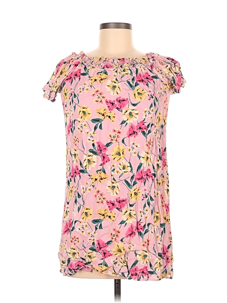 Pre-owned Everly Short Sleeve Blouse In Pink