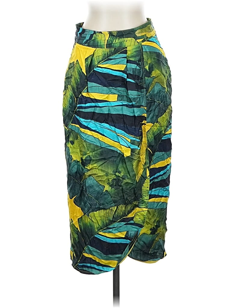 Pre-owned J.crew Collection Silk Skirt In Green