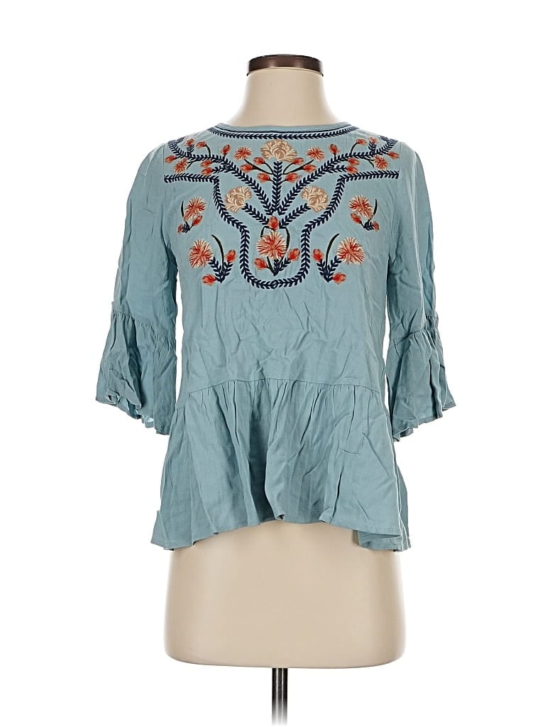 Pre-owned Thml 3/4 Sleeve Blouse In Blue