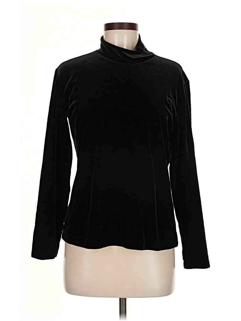 Pre-owned Chico's Turtleneck Sweater In Black