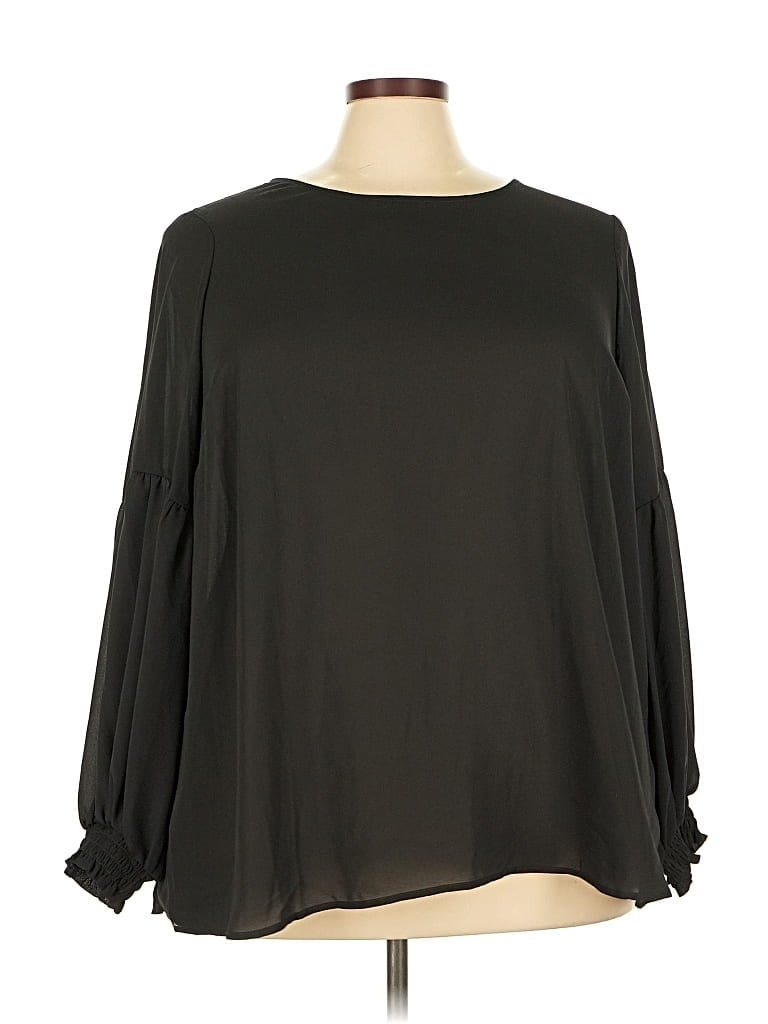 Pre-owned Torrid Long Sleeve Blouse In Black