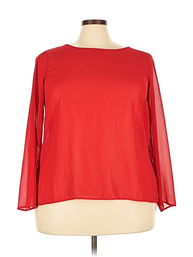 Pre-owned Heart Soul Long Sleeve Blouse In Red