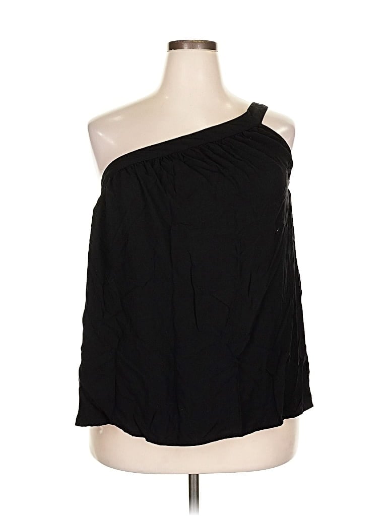 OLD NAVY Pre-owned Tank Top Black One Shoulder Neckline Tops