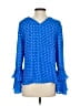 Worthington 100% Polyester Blue Long Sleeve Blouse Size XS - photo 2