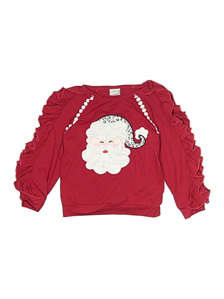 Pre-owned Assorted Brands Kids' Long Sleeve Top Red Sweetheart Neckline Tops