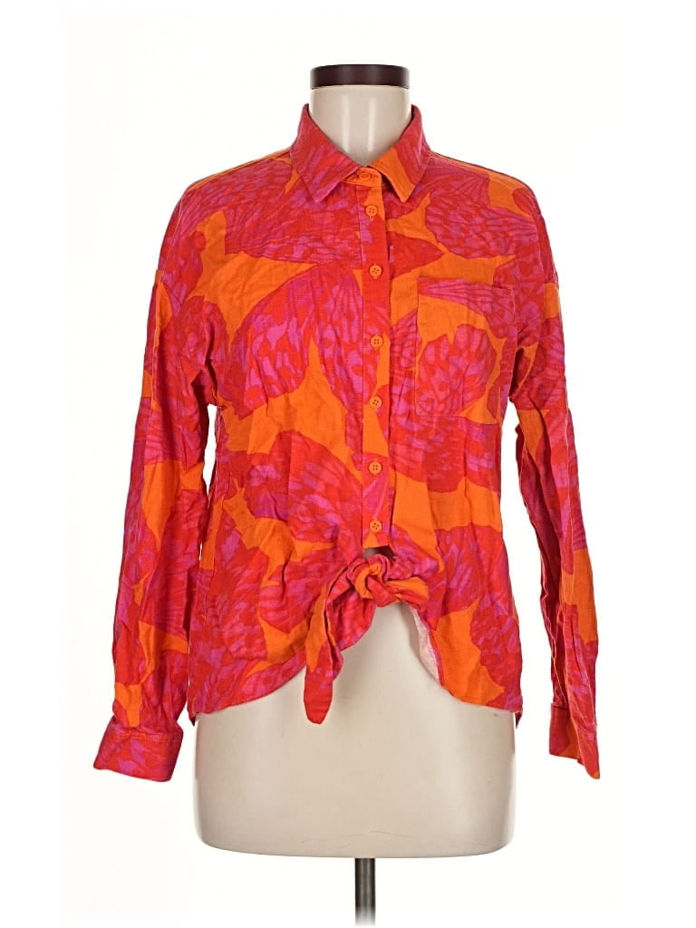 SCOOP Pre-owned Long Sleeve Blouse In Orange