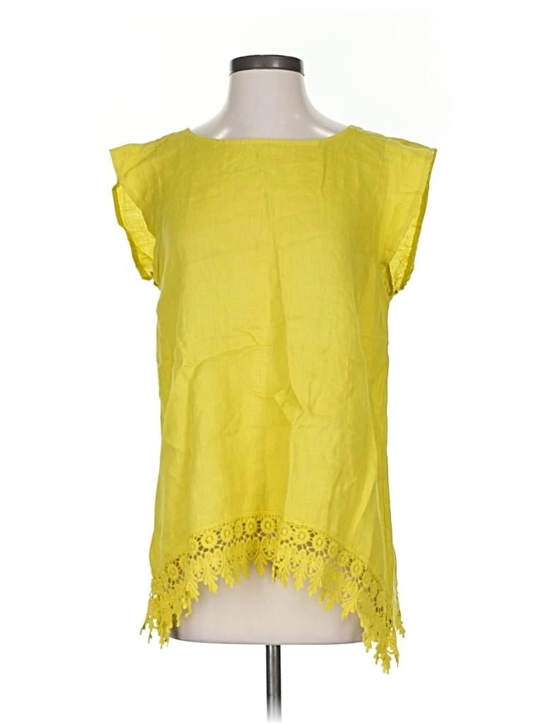 Pre-owned Terzo Millenio Short Sleeve Blouse In Yellow