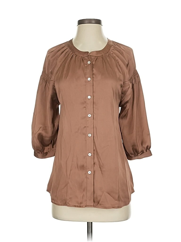 Pre-owned Serra 3/4 Sleeve Blouse In Brown