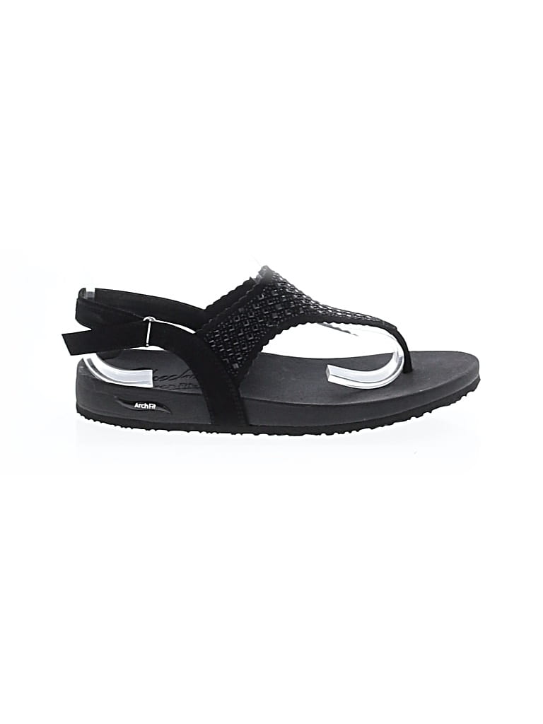 Pre-owned Skechers Sandals In Black