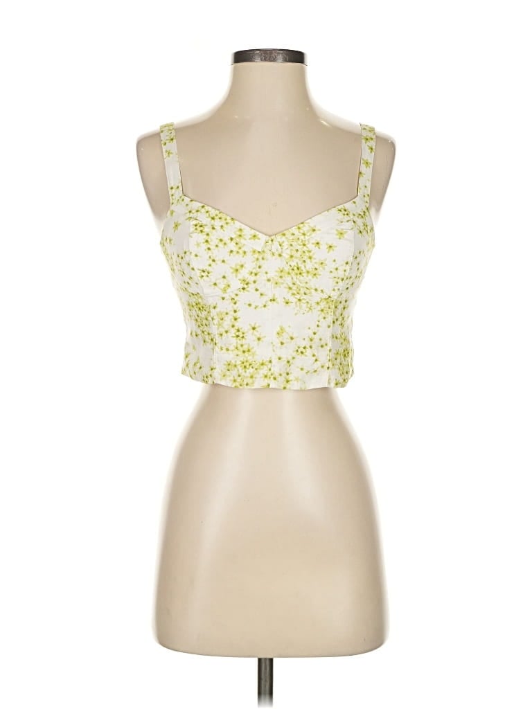 Pre-owned Allsaints Tank Top Yellow Strapless Neckline Tops