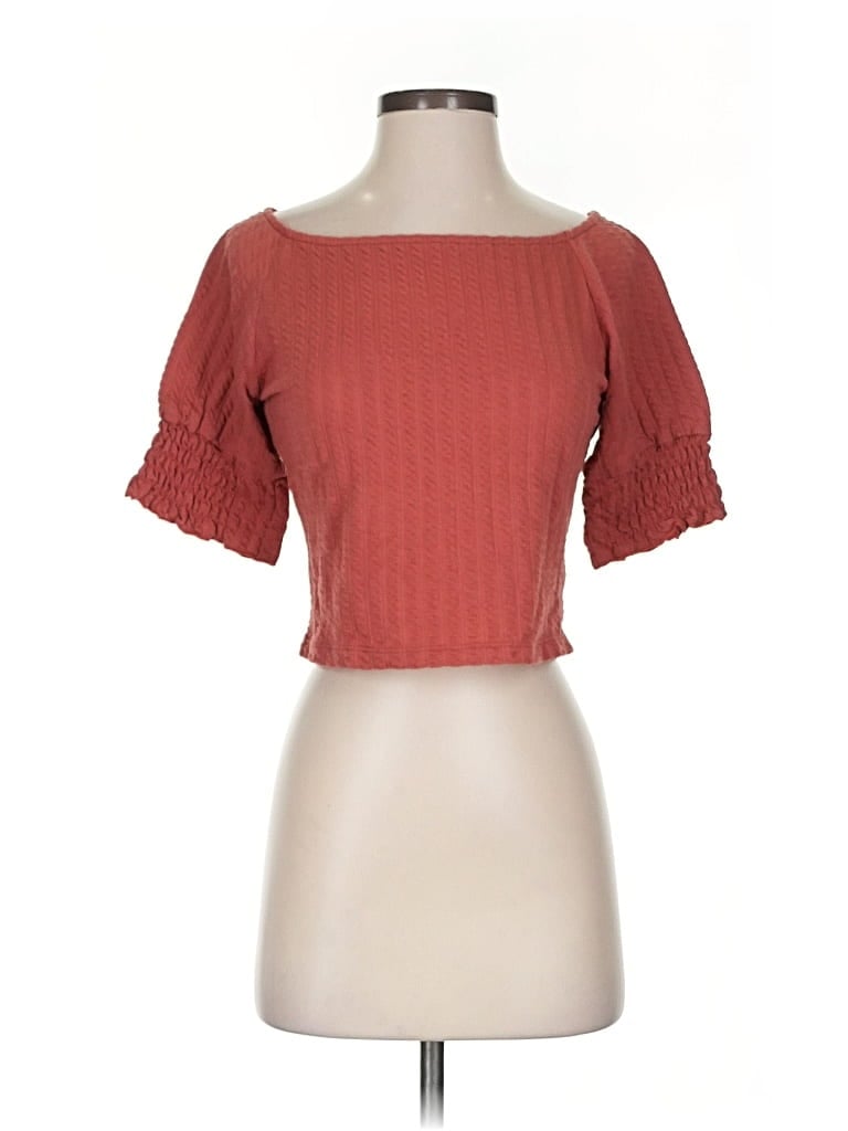 MODCLOTH Pre-owned Short Sleeve Top Red Sweetheart Neckline Tops