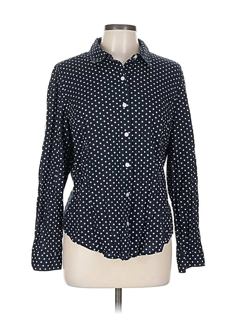 Pre-owned Jones New York Sport Long Sleeve Button Down Shirt In Black