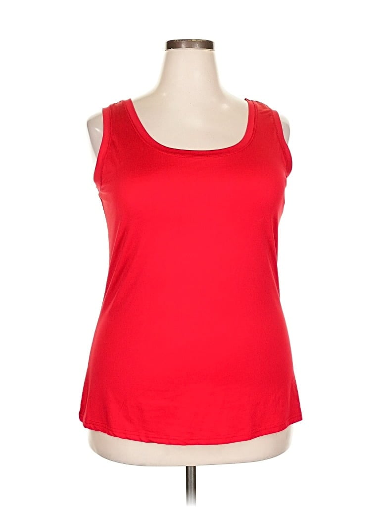 Pre-owned Ashley Stewart Tank Top Red Strapless Neckline Tops