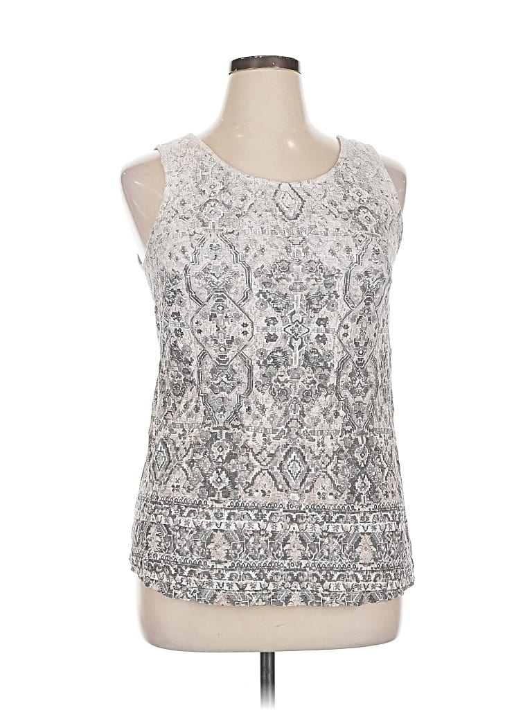 Pre-owned Inc International Concepts Sleeveless Top Silver Halter Neckline Tops