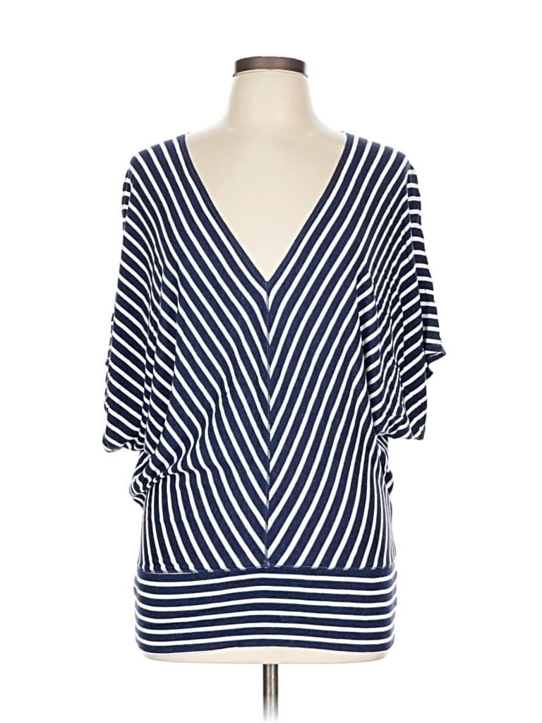 Pre-owned Max Studio 3/4 Sleeve T-shirt In Blue