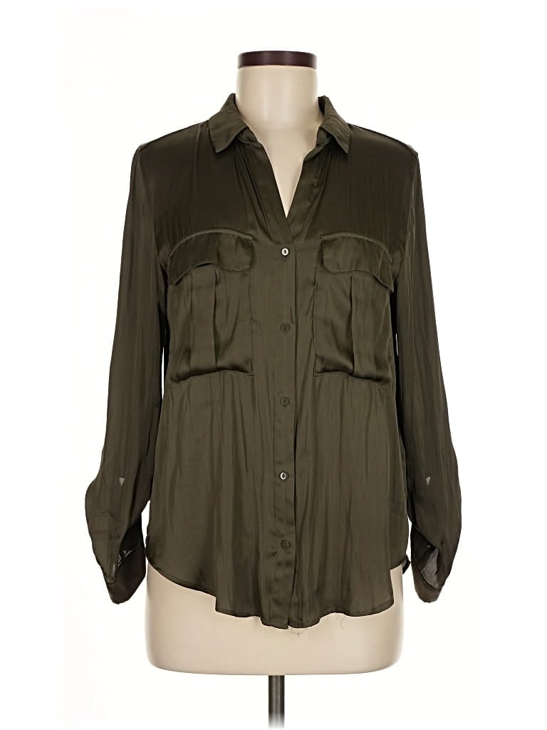 Pre-owned H&m Long Sleeve Blouse In Green