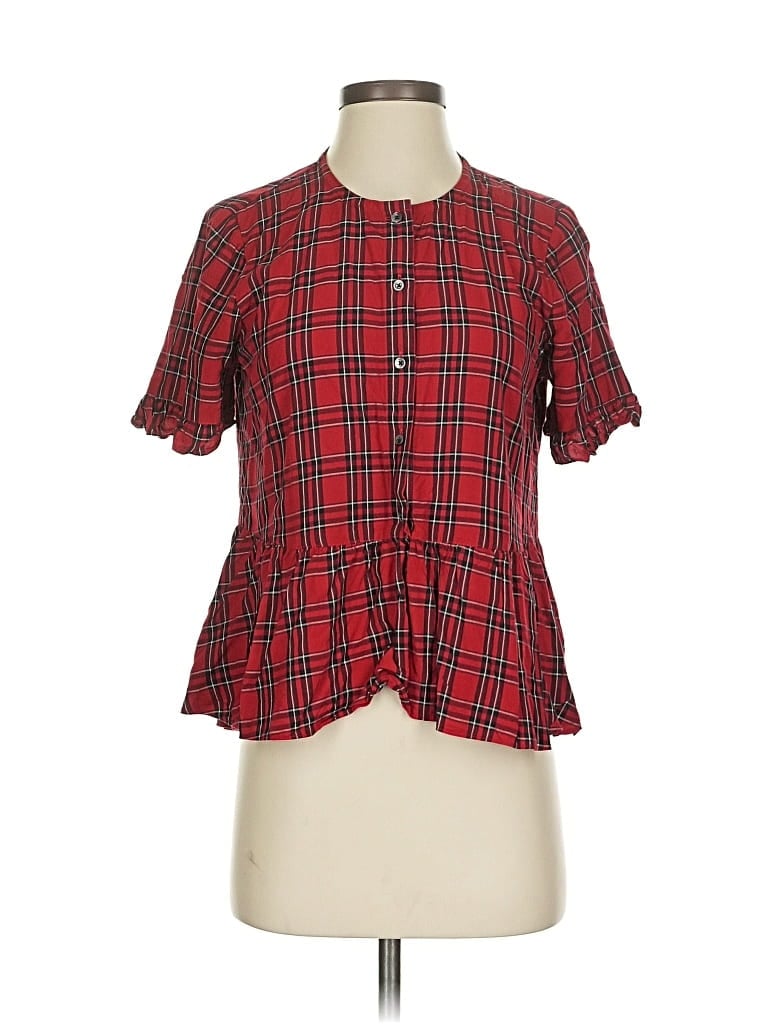 MADEWELL Pre-owned Short Sleeve Blouse In Red
