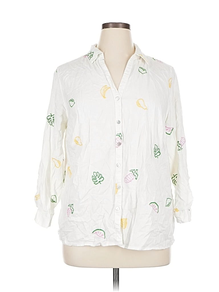 Pre-owned C&c California Long Sleeve Blouse In White