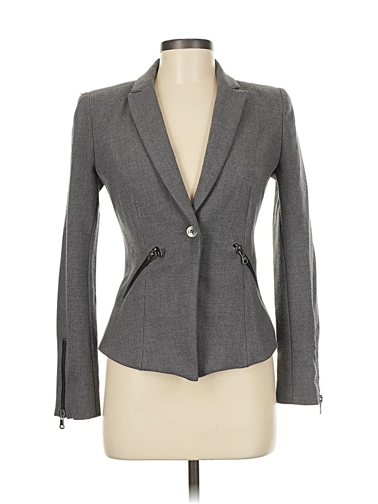 Pre-owned Zara Trf Blazer Jacket In Gray