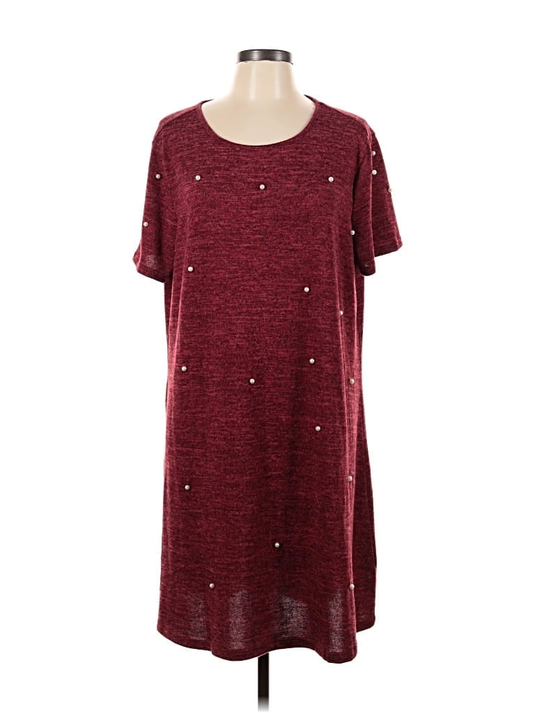 Pre-owned Tacera Casual Dress In Burgundy