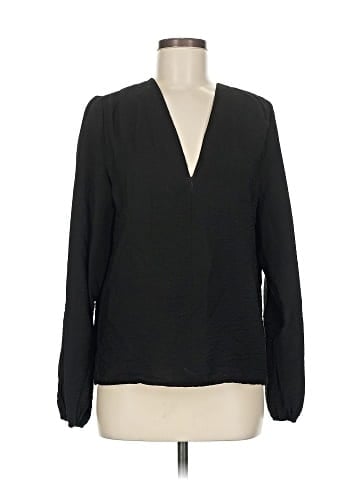 Self Contrast Long Sleeve Blouse (view 1)