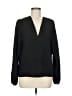 Self Contrast Black Long Sleeve Blouse Size M - photo 1