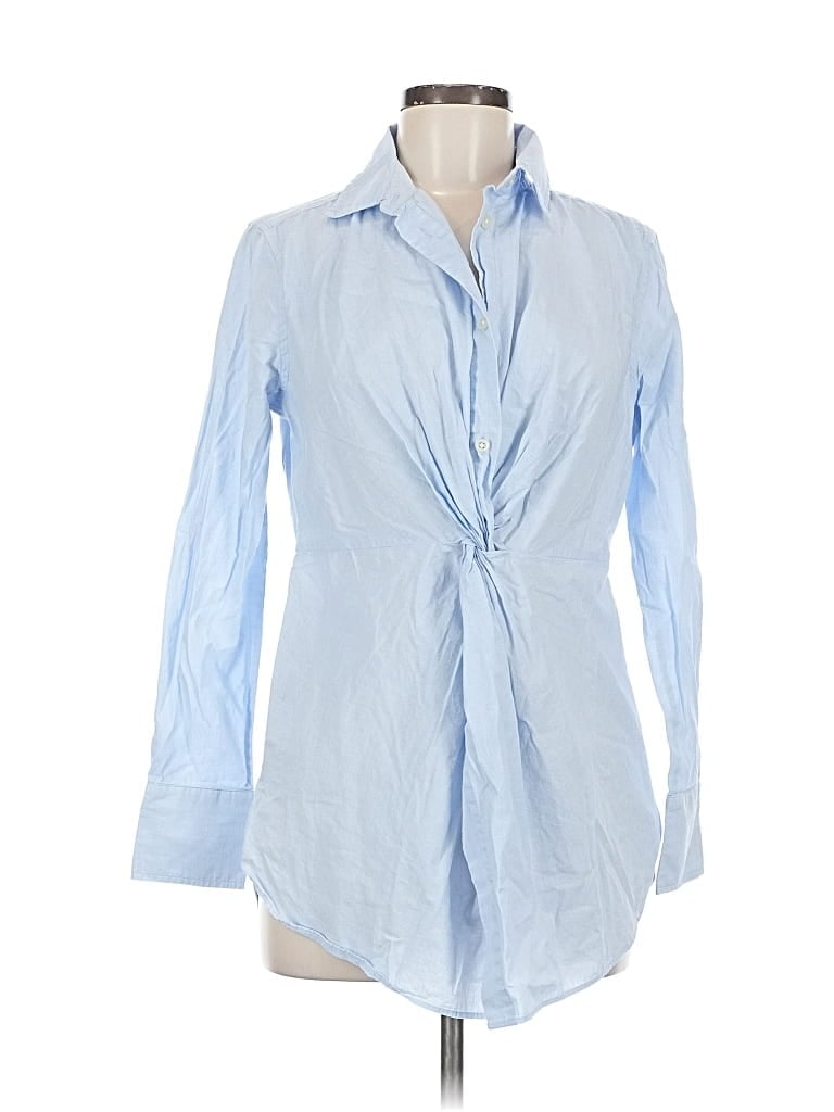 Pre-owned Ann Taylor Loft Long Sleeve Blouse In Blue