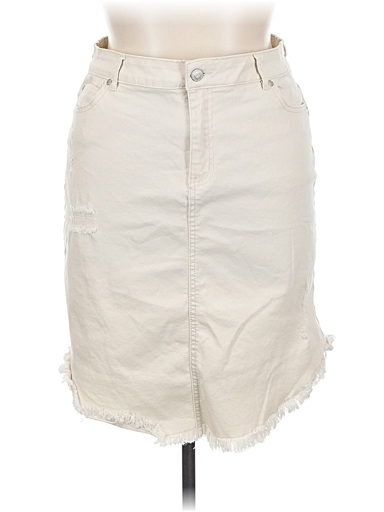 Pre-owned C Established 1946 Denim Skirt In White