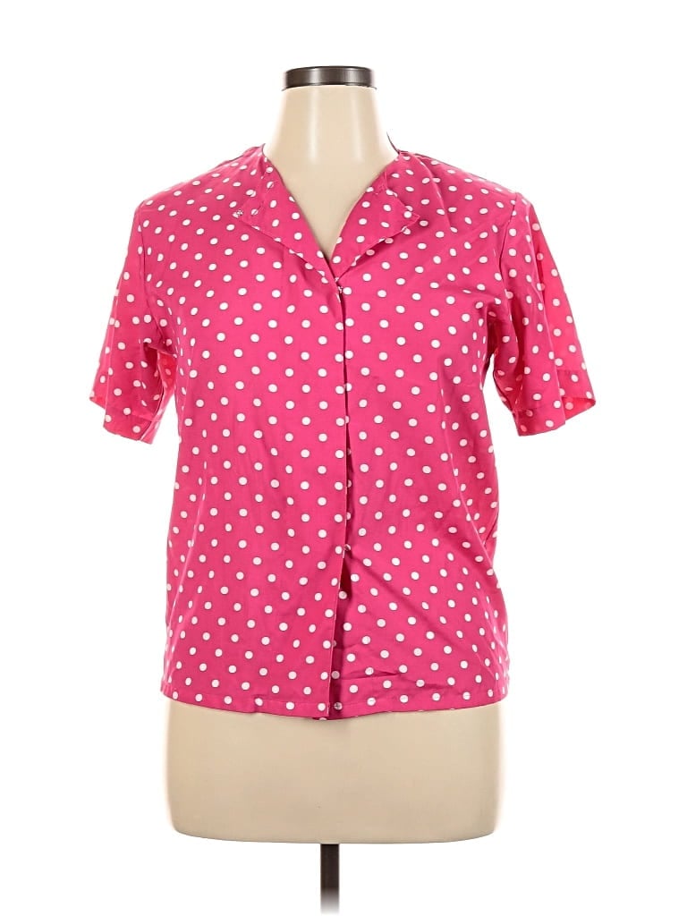 Pre-owned Oscar By Oscar De La Renta Short Sleeve Blouse In Pink