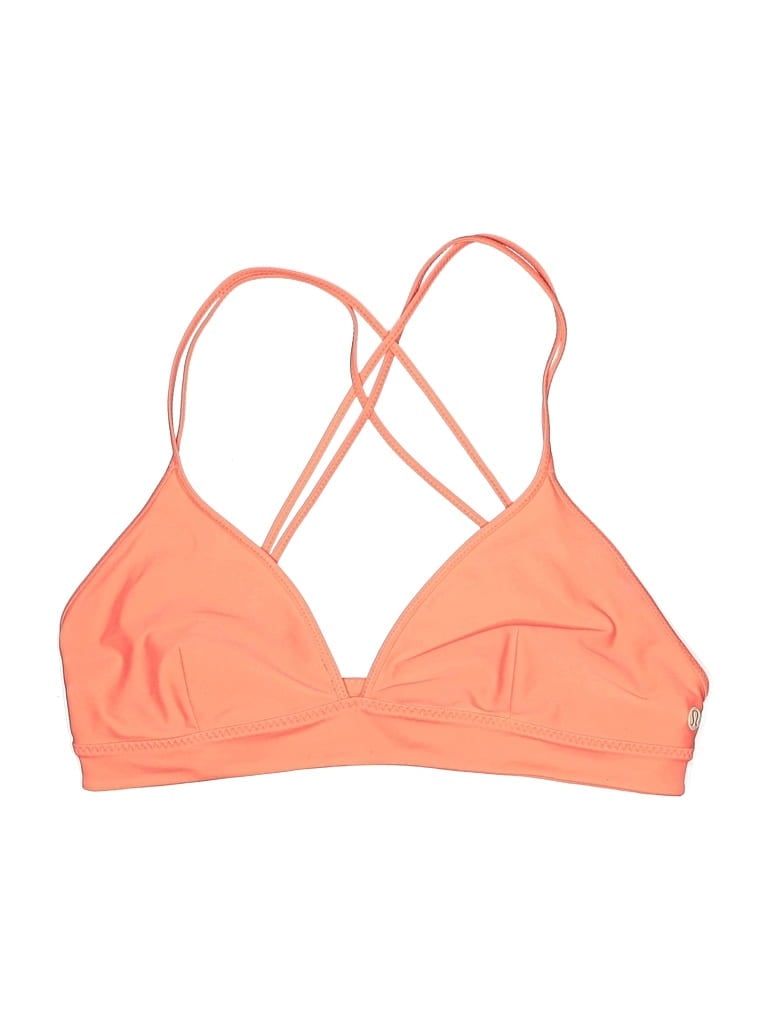 Pre-owned Lululemon Athletica Swimsuit Top Pink Halter Neckline Swimwear