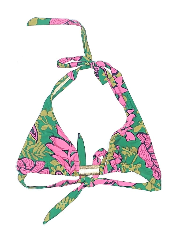 Click to view more detailed imagery on our partner's website Pre-owned Milly Cabana Swimsuit Top Green Tropical Pattern Swimwear