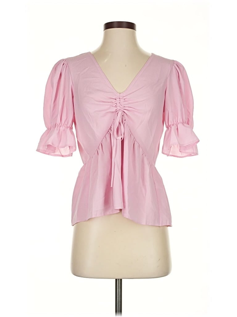 Pre-owned Asos Design 3/4 Sleeve Blouse In Pink