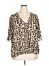 Sanctuary 100% Polyester Animal Print Tan Short Sleeve Blouse Size 3X - photo 1