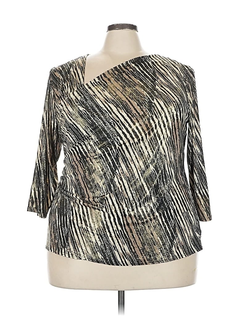 Pre-owned Dressbarn 3/4 Sleeve Top In Gray