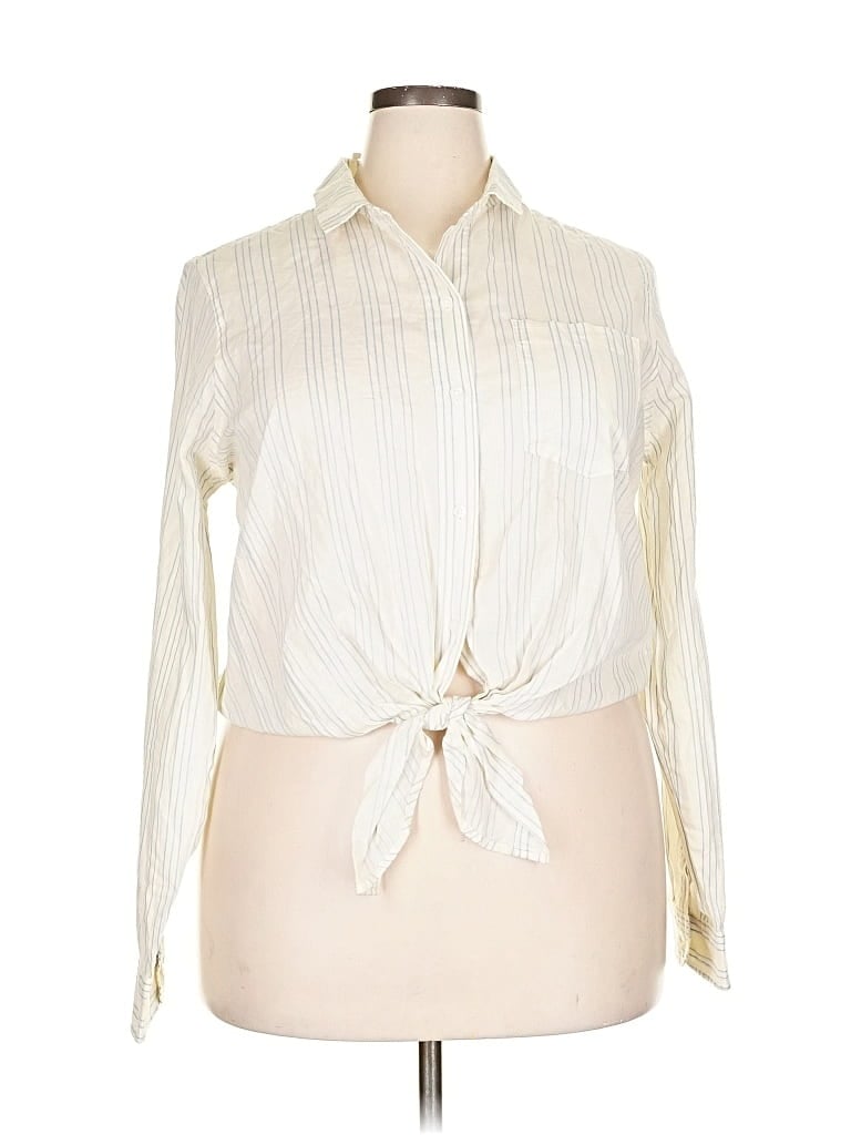 MADEWELL Pre-owned Long Sleeve Blouse In White