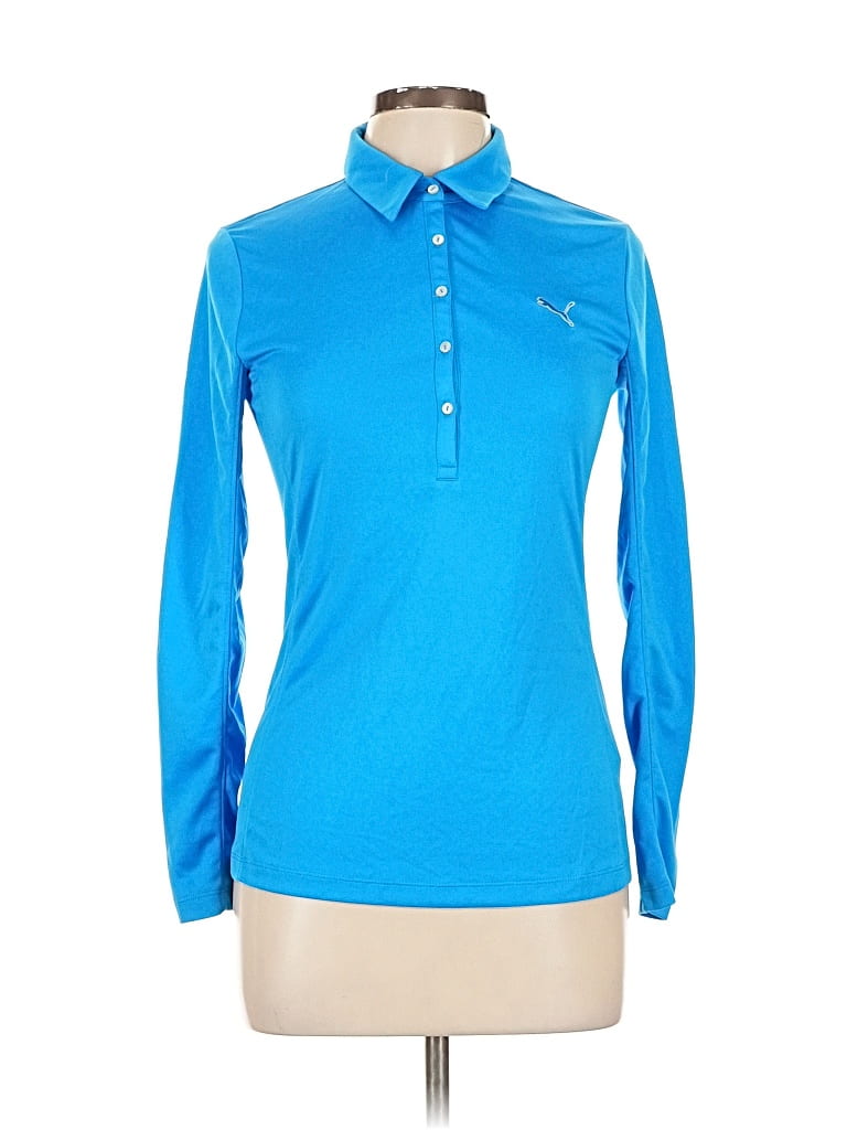 Pre-owned Puma Long Sleeve Button Down Shirt In Blue