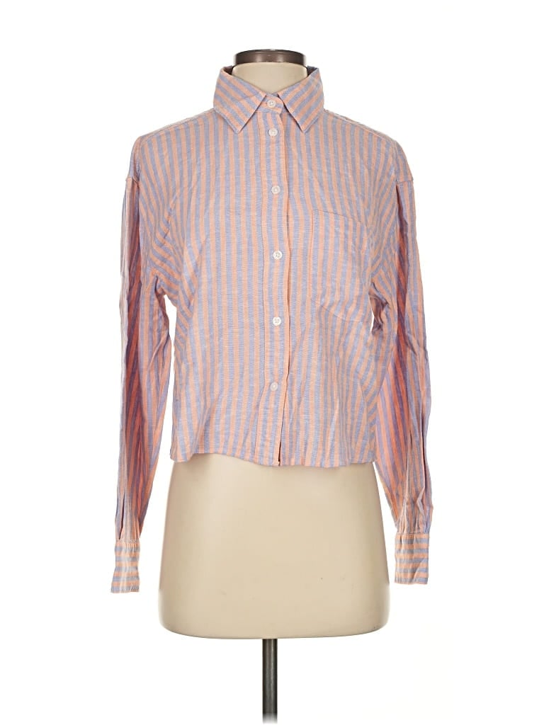 Pre-owned Banana Republic Factory Store Long Sleeve Button Down Shirt In Orange