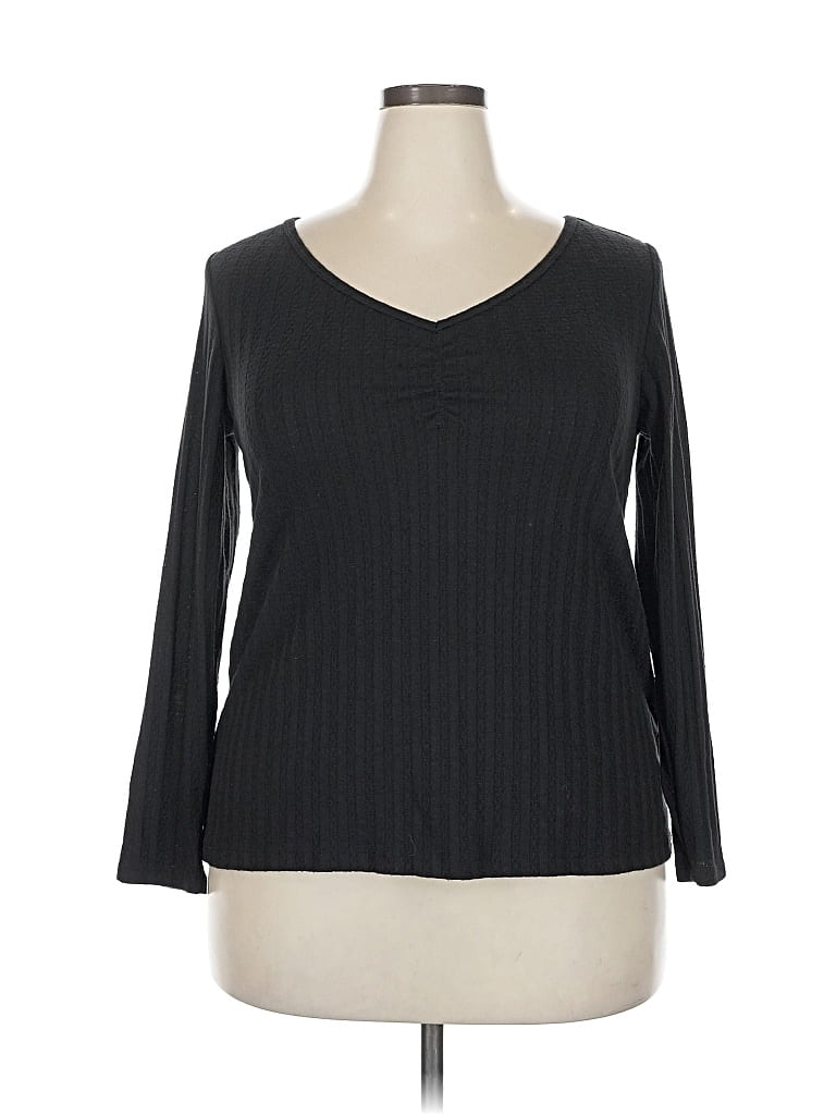 Pre-owned Terra & Sky 3/4 Sleeve T-shirt In Black